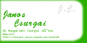 janos csurgai business card